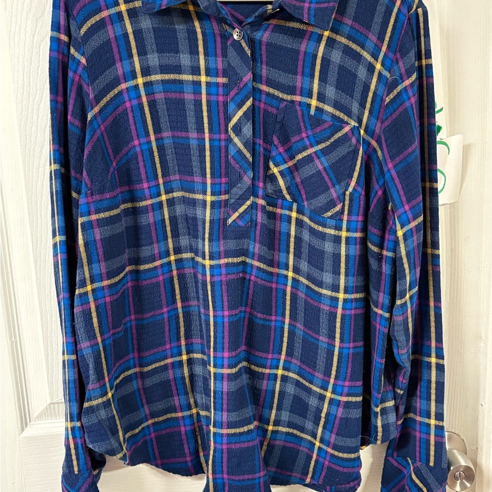 Blue and Purple Plaid torrid Shirt